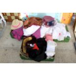 AN ASSORTMENT OF LADIES HATS AND CLOTHING