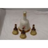 ONE LARGE AND THREE SMALL, BELL'S WHISKY CERAMIC DECANTERS