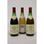 A VINTAGE BOTTLE OF 1978 BEAUJOLAIS WHITE WINE PRODUCT OF FRANCE TOGETHER WITH A WHITE BOTTLE OF