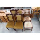 FOUR EDWARDIAN PARLOUR CHAIRS AND A PAIR OF EDWARDIAN BEDROOM CHAIRS
