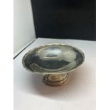 A HALLMARKED BIRMINGHAM SILVER FOOTED DISH GROSS WEIGHT 39.8 GRAMS