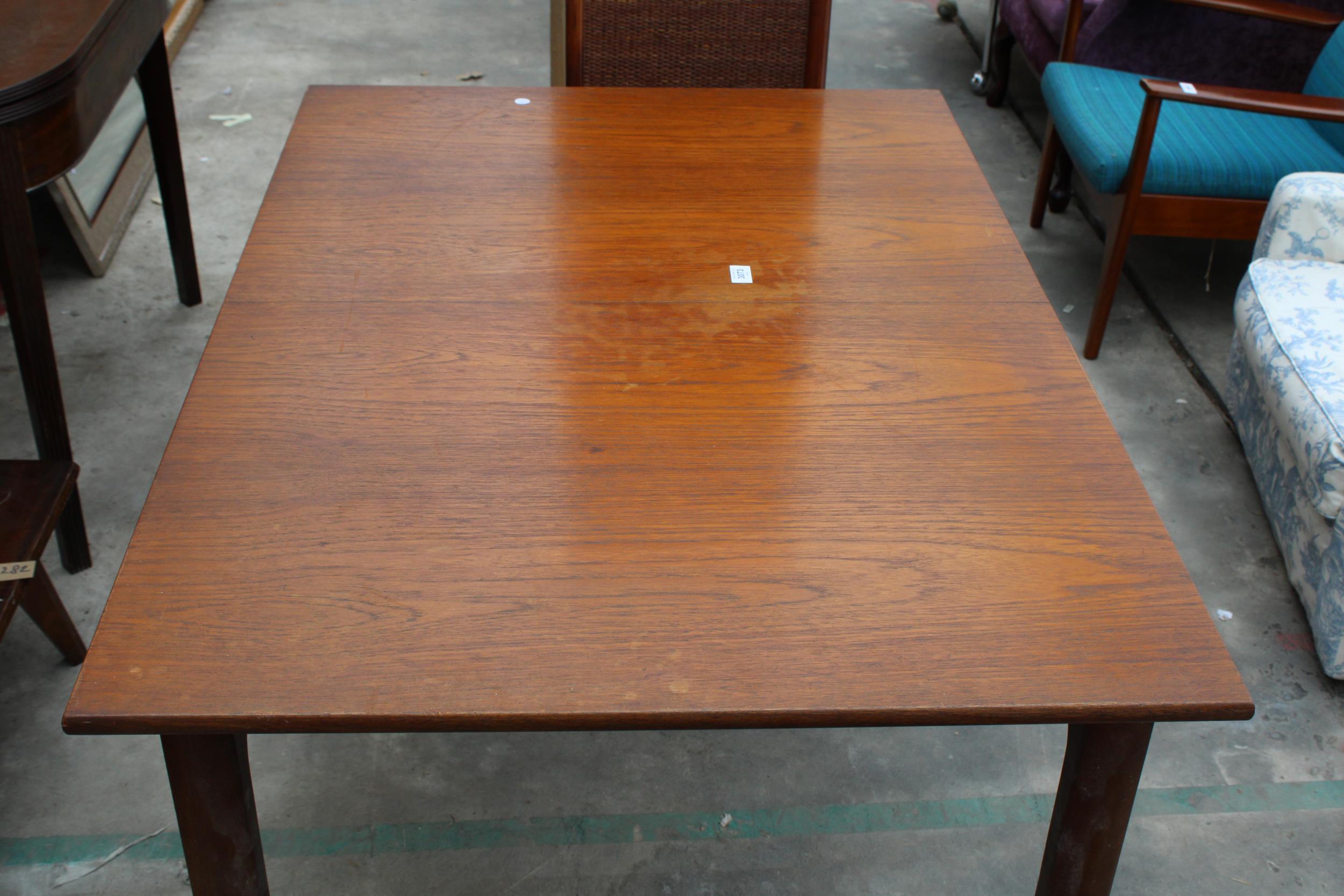 A RETRO TEAK EXTENDING DINING TABLE 48" X 33" (LEAF 18") - Image 3 of 3