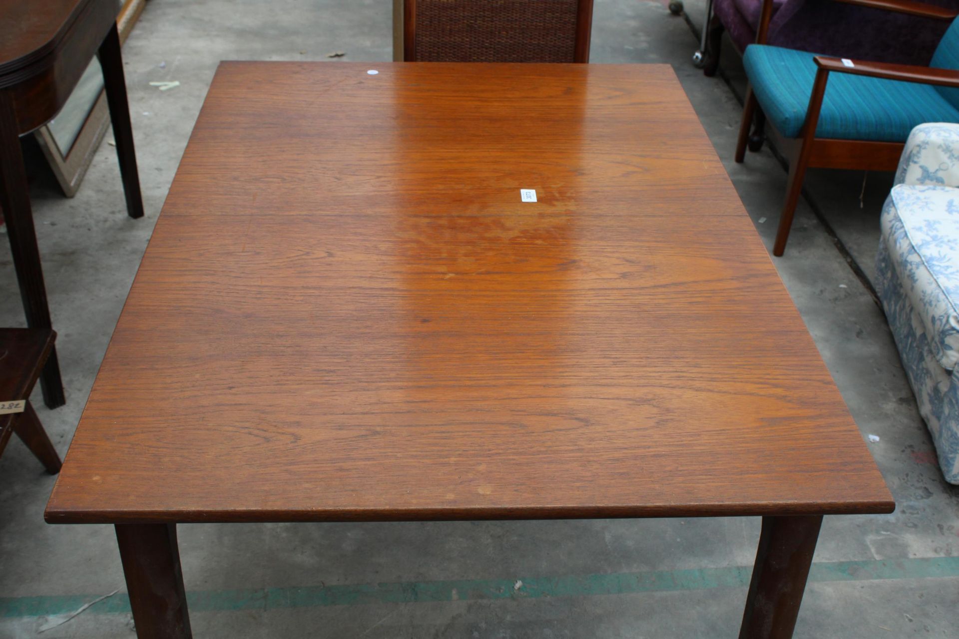 A RETRO TEAK EXTENDING DINING TABLE 48" X 33" (LEAF 18") - Image 3 of 3