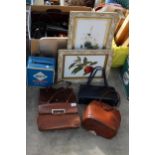 AN ASSORTMENT OF ITEMS TO INCLUDE LADIES HANDBAGS AND A CAMPING STOVE ETC