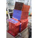 A LARGE QUANTITY OF PLASTIC STACKING TRAYS