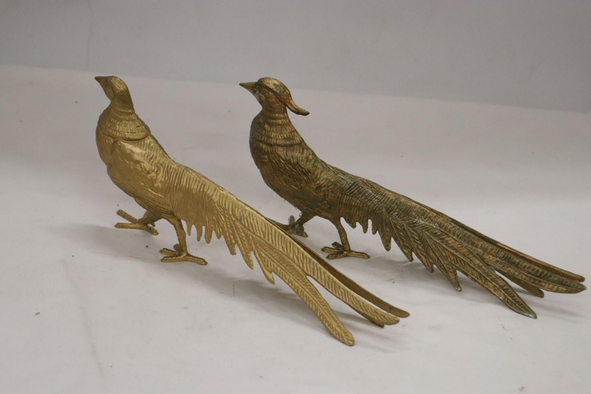 A PAIR OF COCK AND HEN PHEASANTS, HEIGHT 12CM, LENGTH 28CM - Bild 5 aus 5