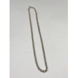 A SILVER ROPE NECKLACE LENGTH 16"