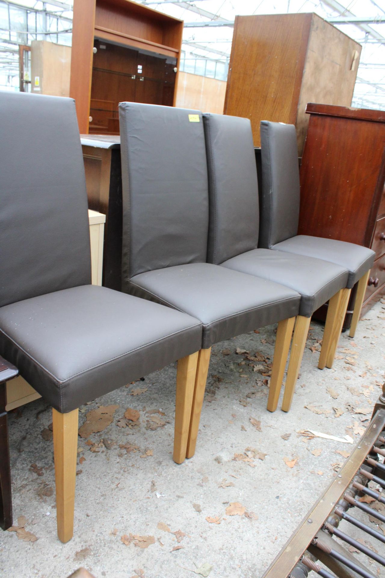 FOUR FAUX LEATHER MARKS AND SPENCER DINING CHAIRS - Image 2 of 2