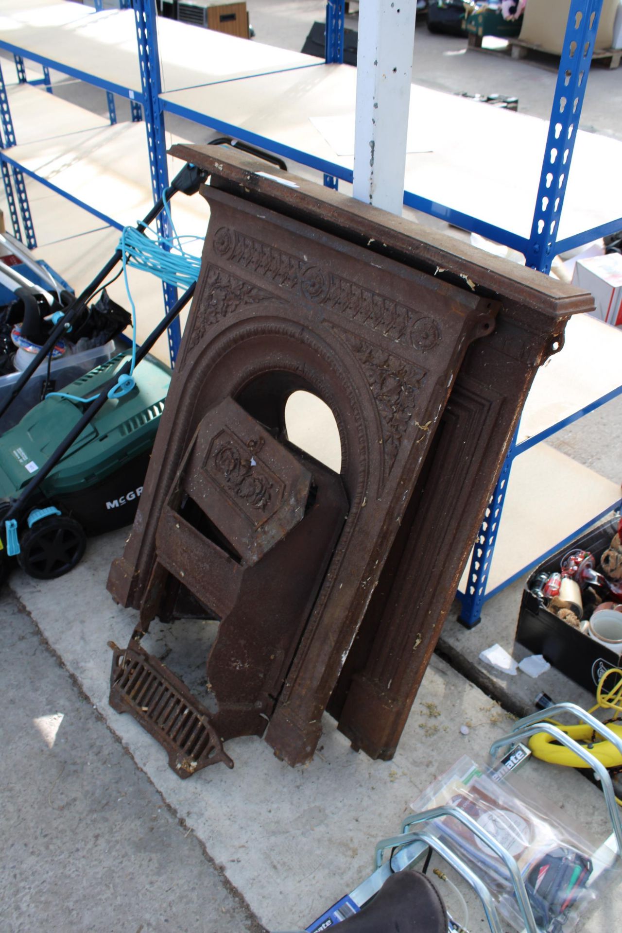 TWO VINTAGE CAST IRON FIRE SURROUNDS - Image 2 of 2