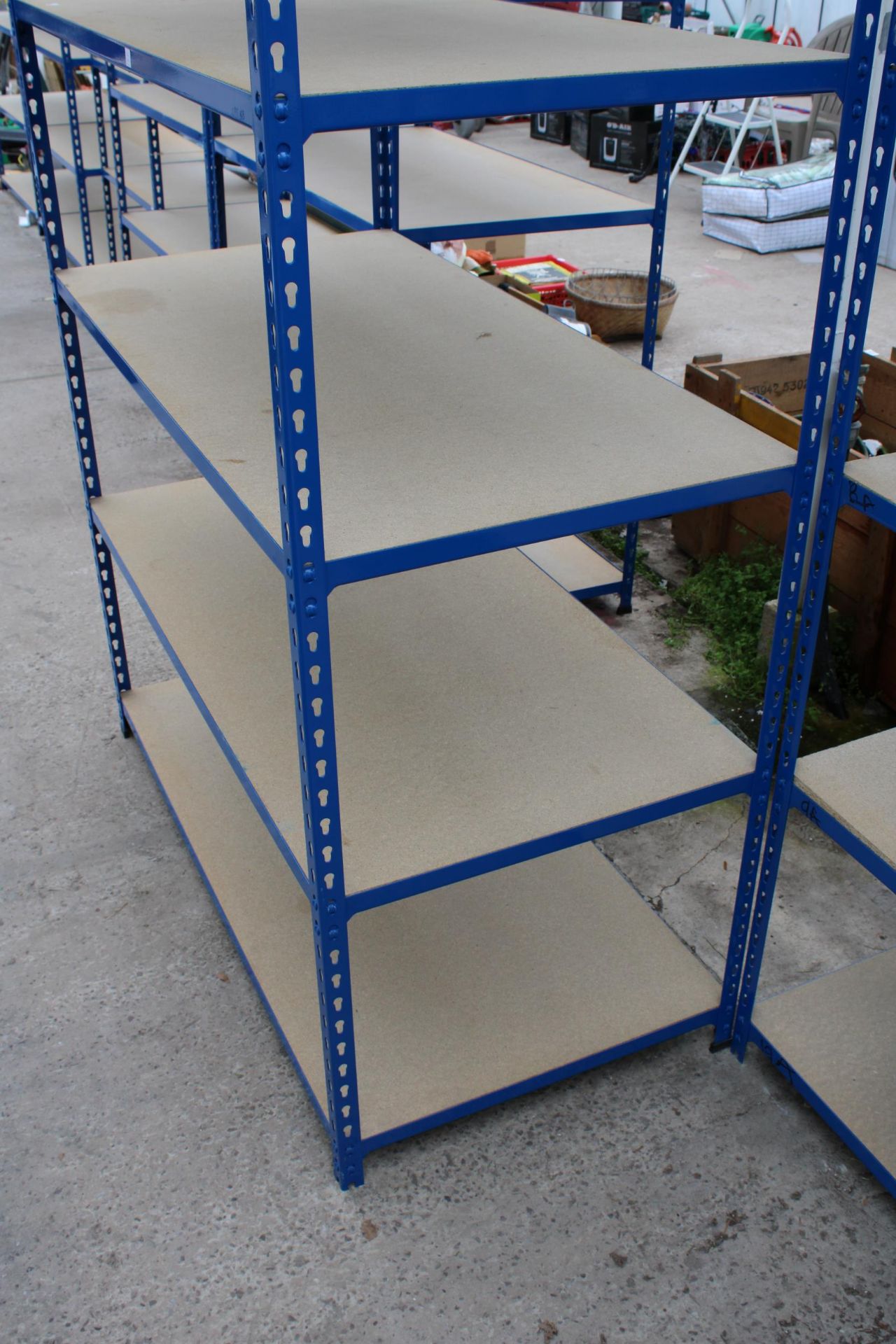 TWO FIVE TIER METAL AND CHIPBOARD SHELVING UNITS - Image 2 of 4