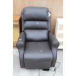 A FAUX LEATHER ELECTRIC RECLINER