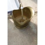 A VINTAGE BRASS COAL BUCKET