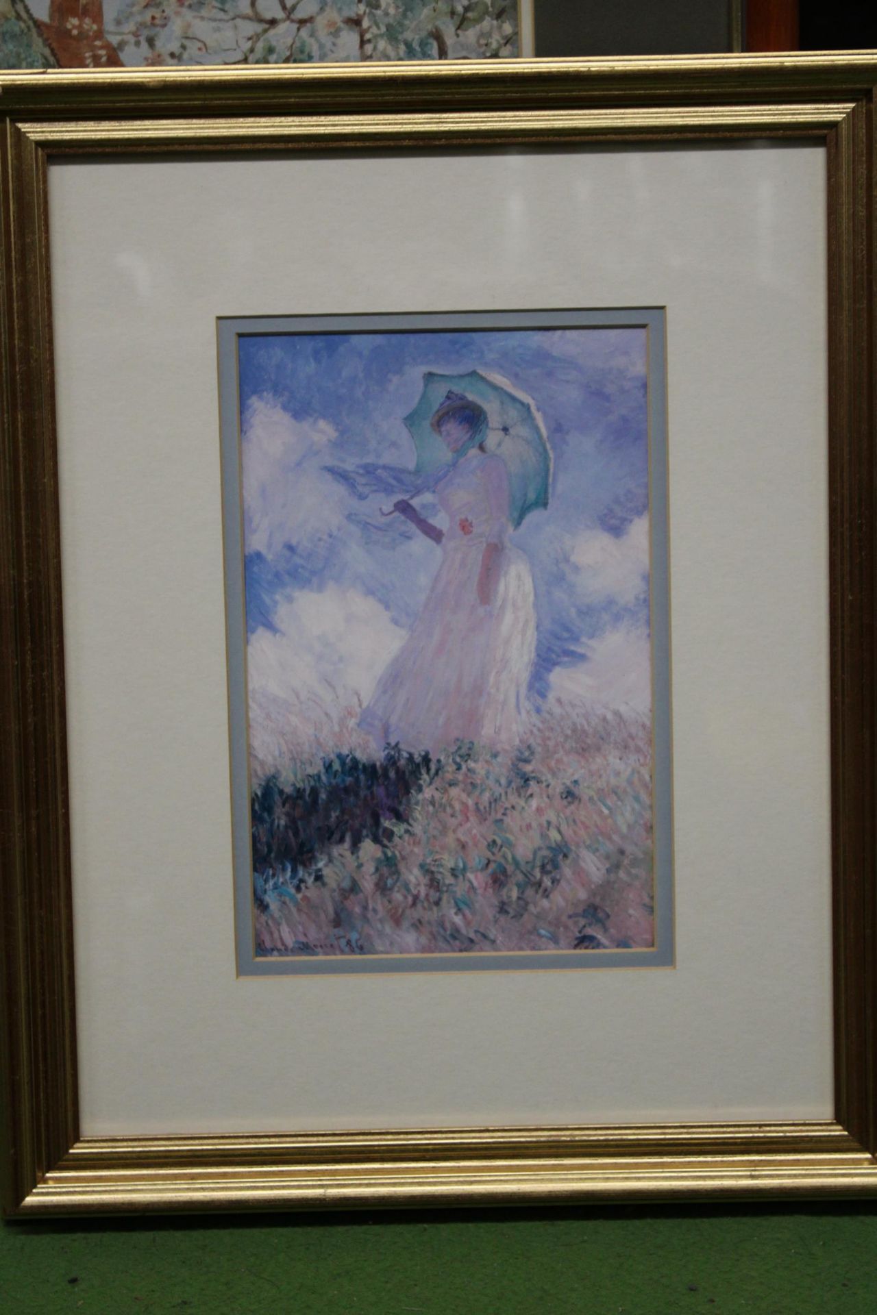 THREE FRAMED PRINTS TO INCLUDE TWO OF LADIES AND ONE OF A RURAL COTTAGE - Image 3 of 4