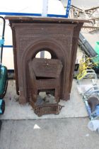 TWO VINTAGE CAST IRON FIRE SURROUNDS