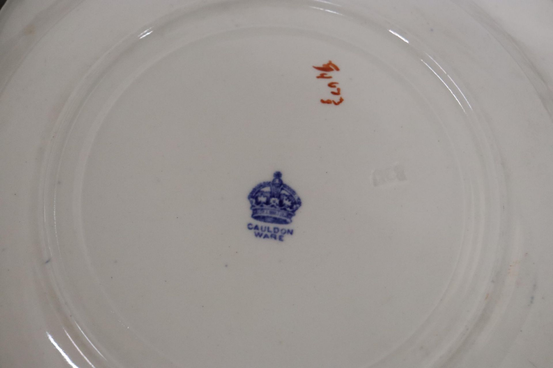 TWO COLLECTORS PLATES TO INCLUDE A ROYAL DOULTON FOX HUNTING DINNER PLATE AND ORIENTAL STYLE CAULDON - Image 7 of 7