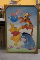 A LARGE WINNIE-THE-POH AND FRIENDS PRINT, 66CM X 97CM