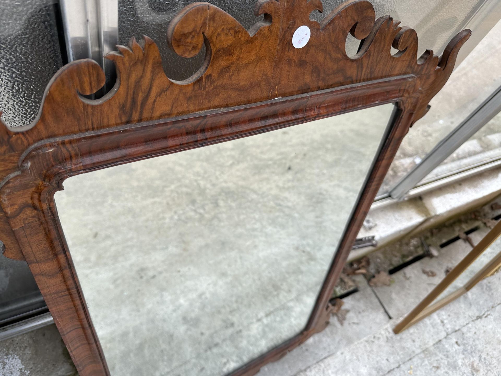 TWO DECORATIVE WALL MIRRORS - ONE OAK, ONE MAHOGANY - Image 3 of 3