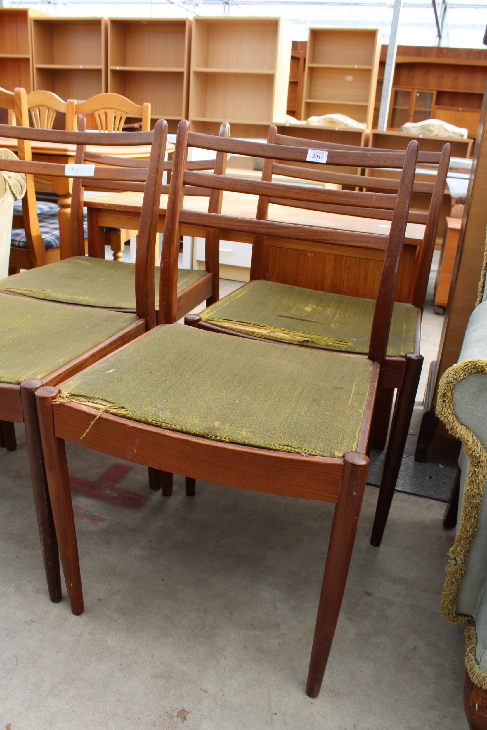 A SET OF FOUR RETRO TEAK G PLAN E GOMME DINING CHAIRS A/F - Image 2 of 2