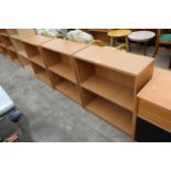 THREE MODERN OPEN STORAGE SHELVES 31.5" WIDE