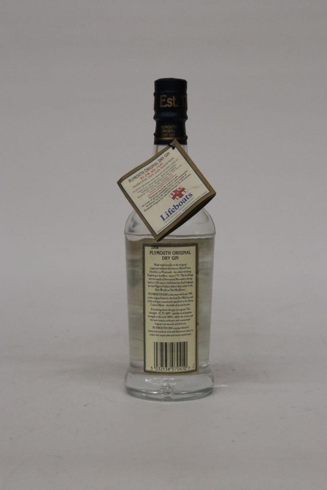A 70CL BOTTLE OF ORIGINAL STRENGTH PLYMOUTH GIN - Image 2 of 3