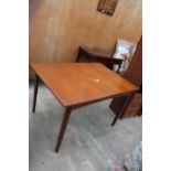 A RETRO TEAK EXTENDING DINING TABLE 48" X 33" (LEAF 18")