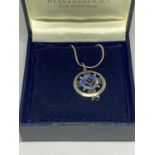 A SILVER AND ENAMEL NECKLACE IN A PRESENTATION BOX