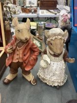 A PAIR OF DORMICE BY ENID BLYTON MR AND MRS - 12 INCH HIGH