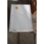 A WHITE PLASTIC ELECTRIC METER BOX