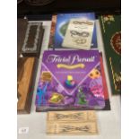 A MIXED LOT TO INCLUDE TRIVIAL PURSUIT AND MIKADO 'PICK UP STICKS' GAMES, BOOKS, ETC