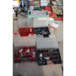 A LARGE ASSORTMENT OF HARDWARE AND A GARDEN KNEELER ETC