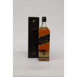 A 1L BOTTLE OF JOHNNIE WALKER BLACK LABEL SCOTCH WHISKY WITH PRESENTATION BOX