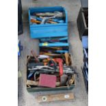 AN ASSORTMENT OF TOOLS TO INCLUDE SPANNERS AND AN AXE ETC