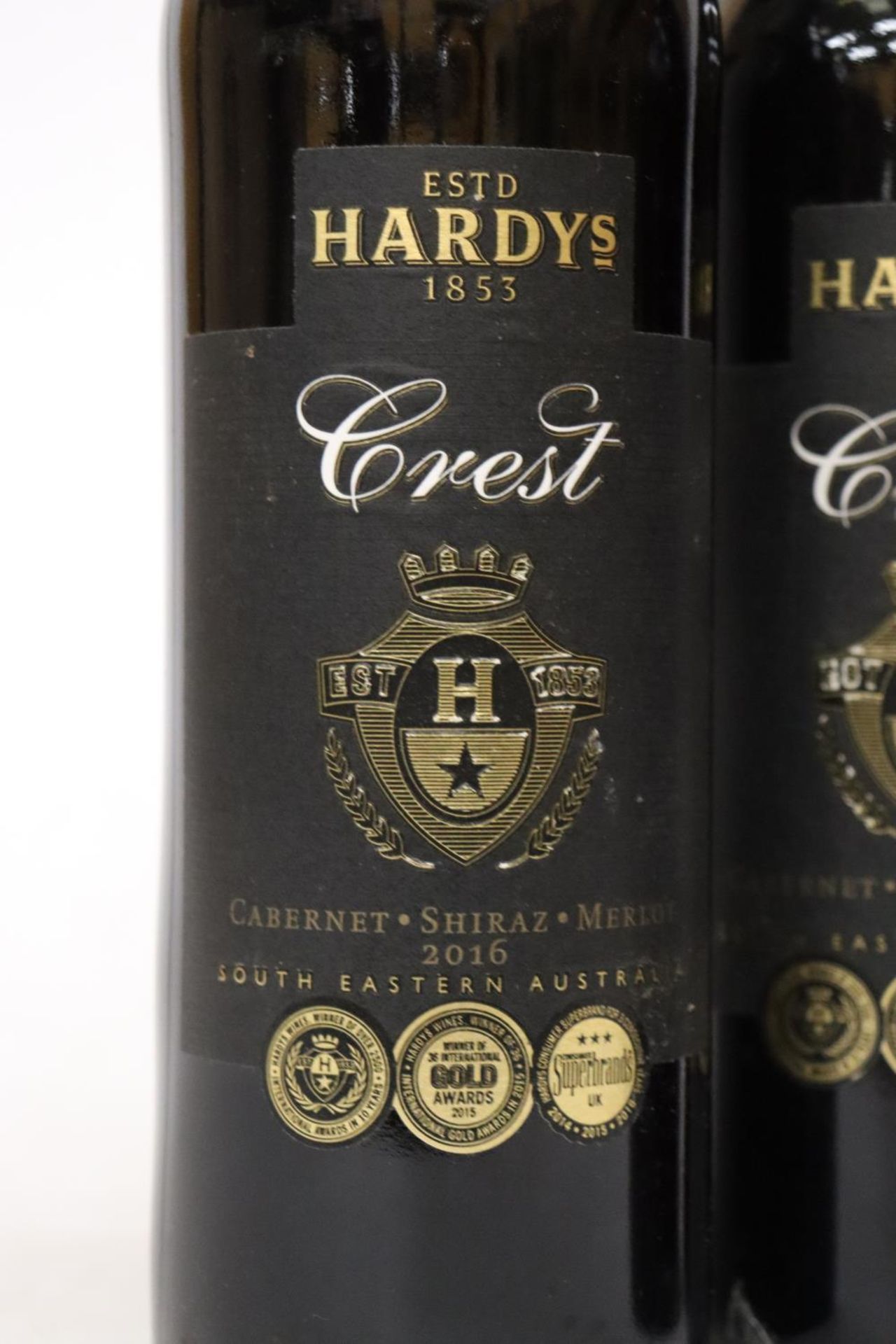 THREE 750ML BOTTLES OF RED WINE HARDYS CREST CABERNET SHIRAZ MERLOT - SOUTH EASTERN AUSTRALIA - 14 - Image 2 of 4