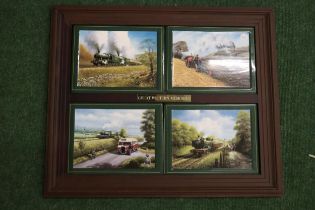 FOUR BRADFORD EXCHANGE, CERAMIC 'GREAT WESTERN MEMORIES' TILES, FRAMED