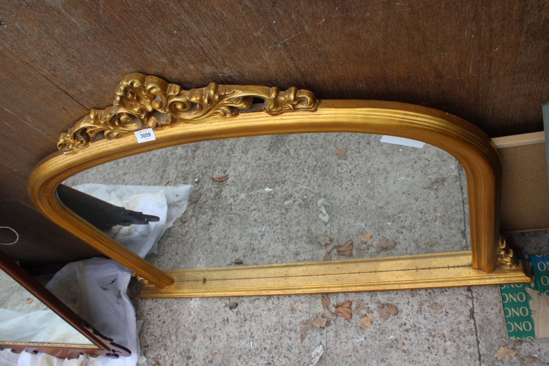 A 19TH CENTURY STYLE OVERMANTEL MIRROR, 48" X 36" A/F - Image 3 of 3