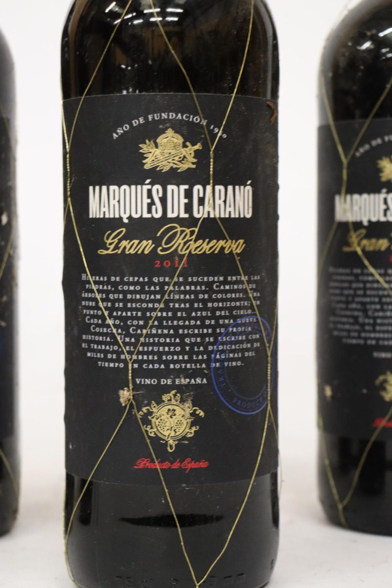 FOUR BOTTLES OF MARQUES DE CARANO GRAN RESERVA 2011 SPANISH RED WINE - Bild 2 aus 4