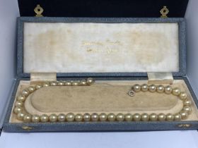 A PEARL NECKLACE IN A PRESENTATION BOX