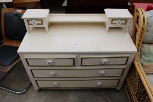 A CREAM AND GILT DRESSING TABLE