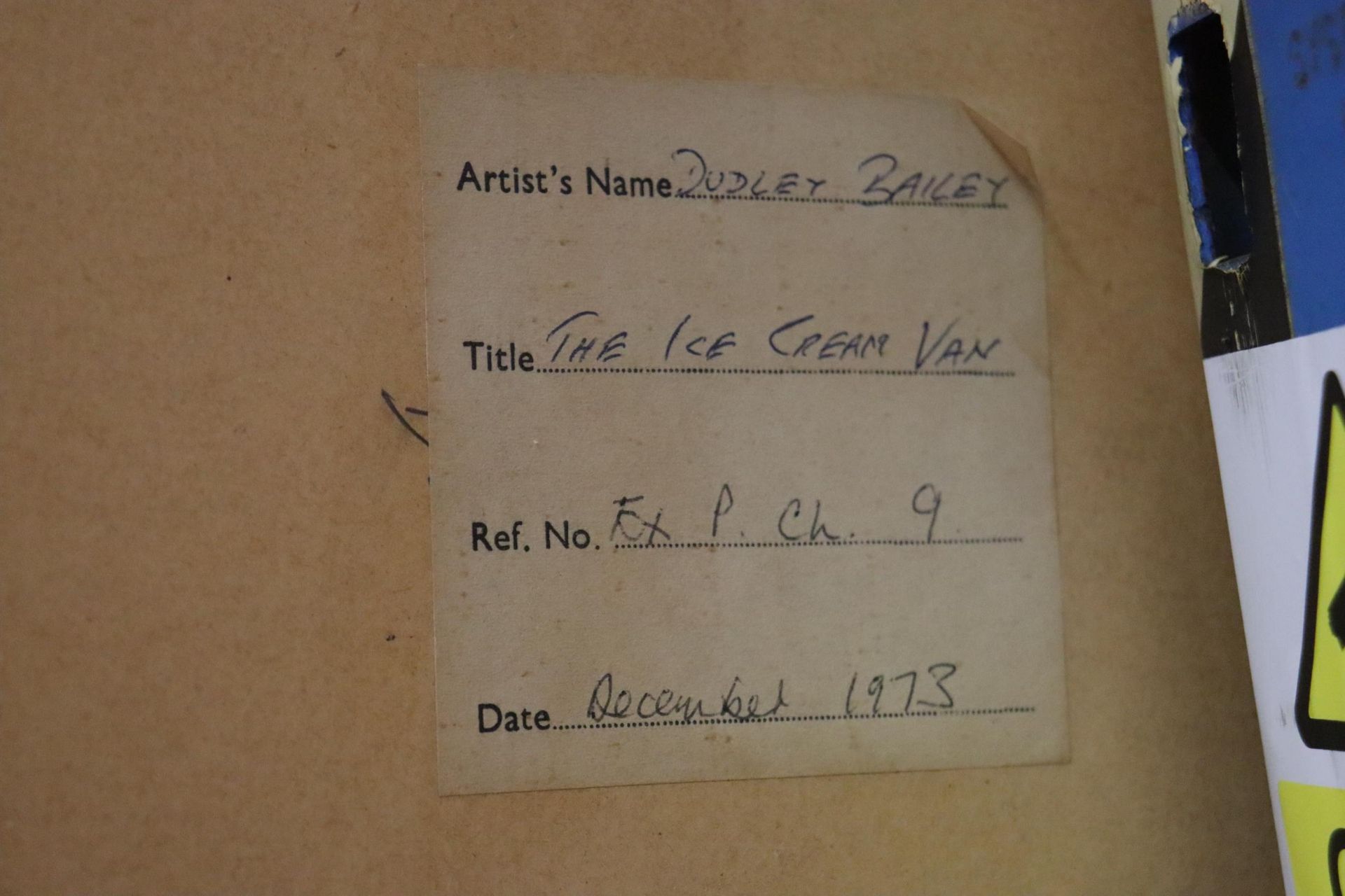 A ROBIN DUDLEY BAILEY PASTEL, 'THE ICE CREAM VAN', 1973, 49CM X 43CM - Image 4 of 5