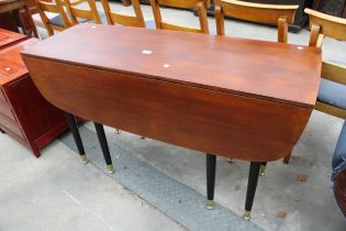 A RETRO TOLA WOOD POSSIBLY G PLAN E GOMME LIBRENZA (NO LABEL) DROP LEAF DINING TABLE