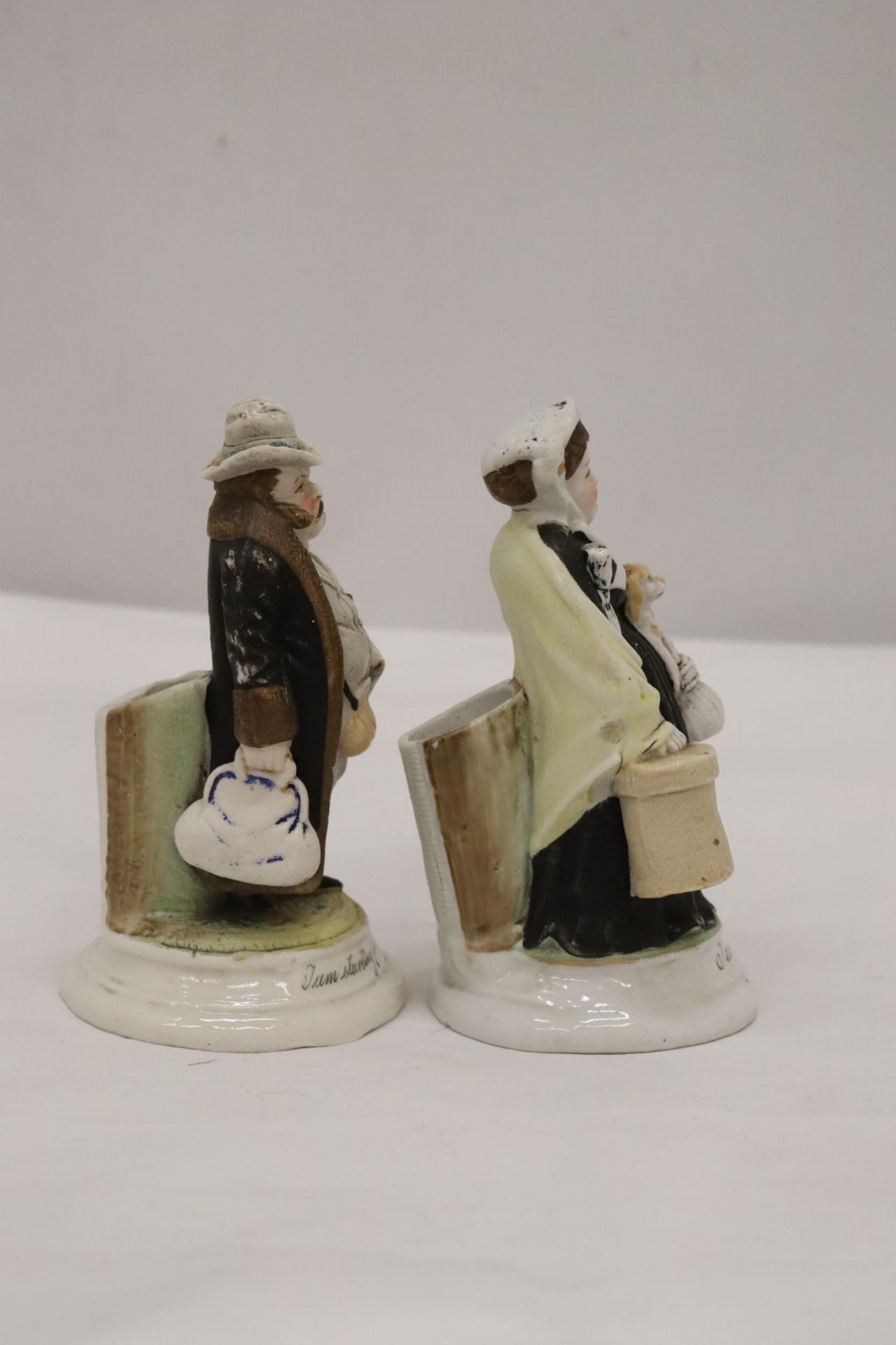 TWO ORIGINAL GERMAN FAIRINGS MATCHSTICK HOLDERS, 'I AM STARTING FOR A LONG JOURNEY', MAN AND 'I AM - Image 7 of 8