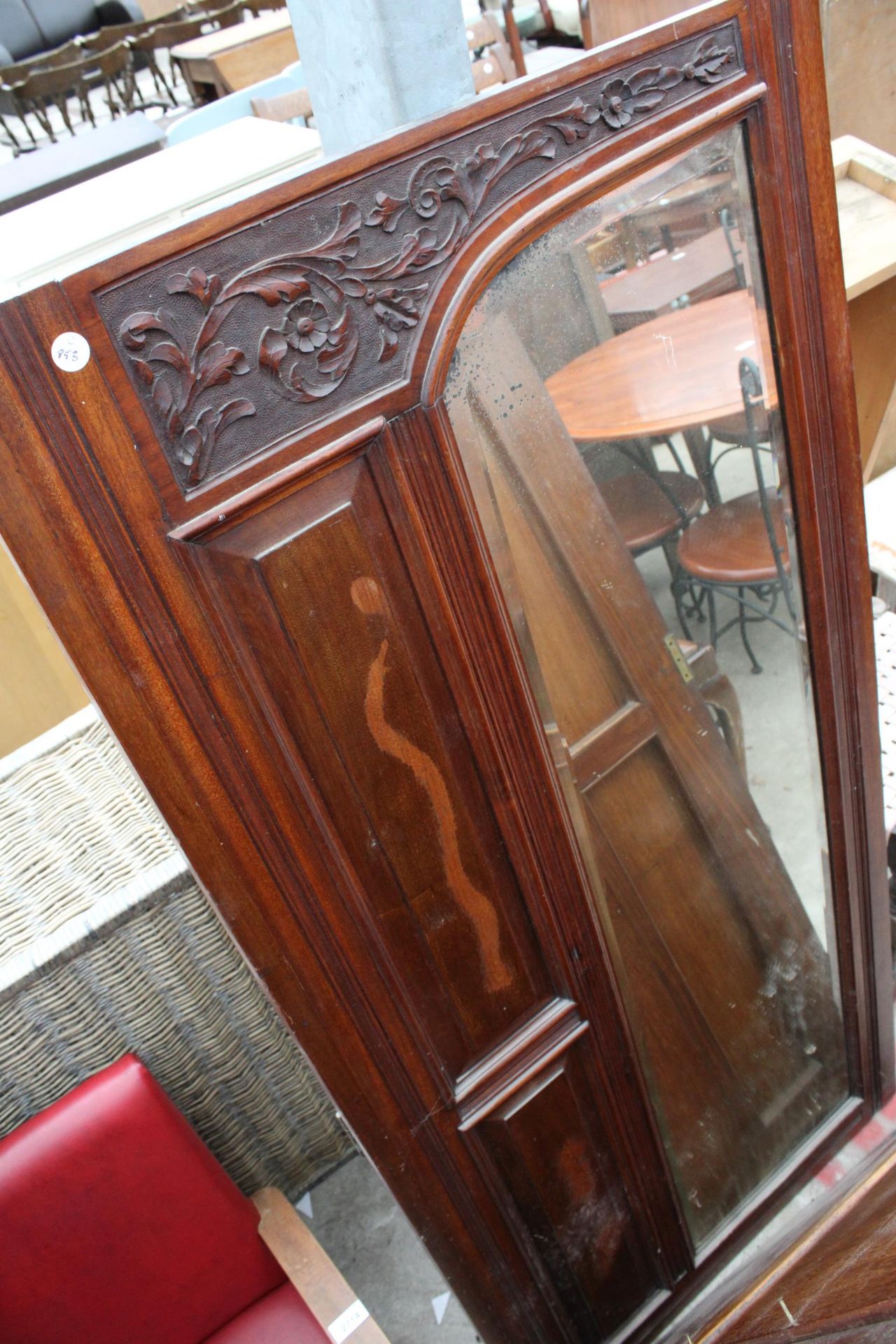 A PAIR OF VICTORIAN MAHOGANY WARDROBE MIRROR DOORS - Image 2 of 2