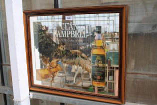 A VINTAGE 'CLAN CAMPBELL' ADVERTISING MIRROR