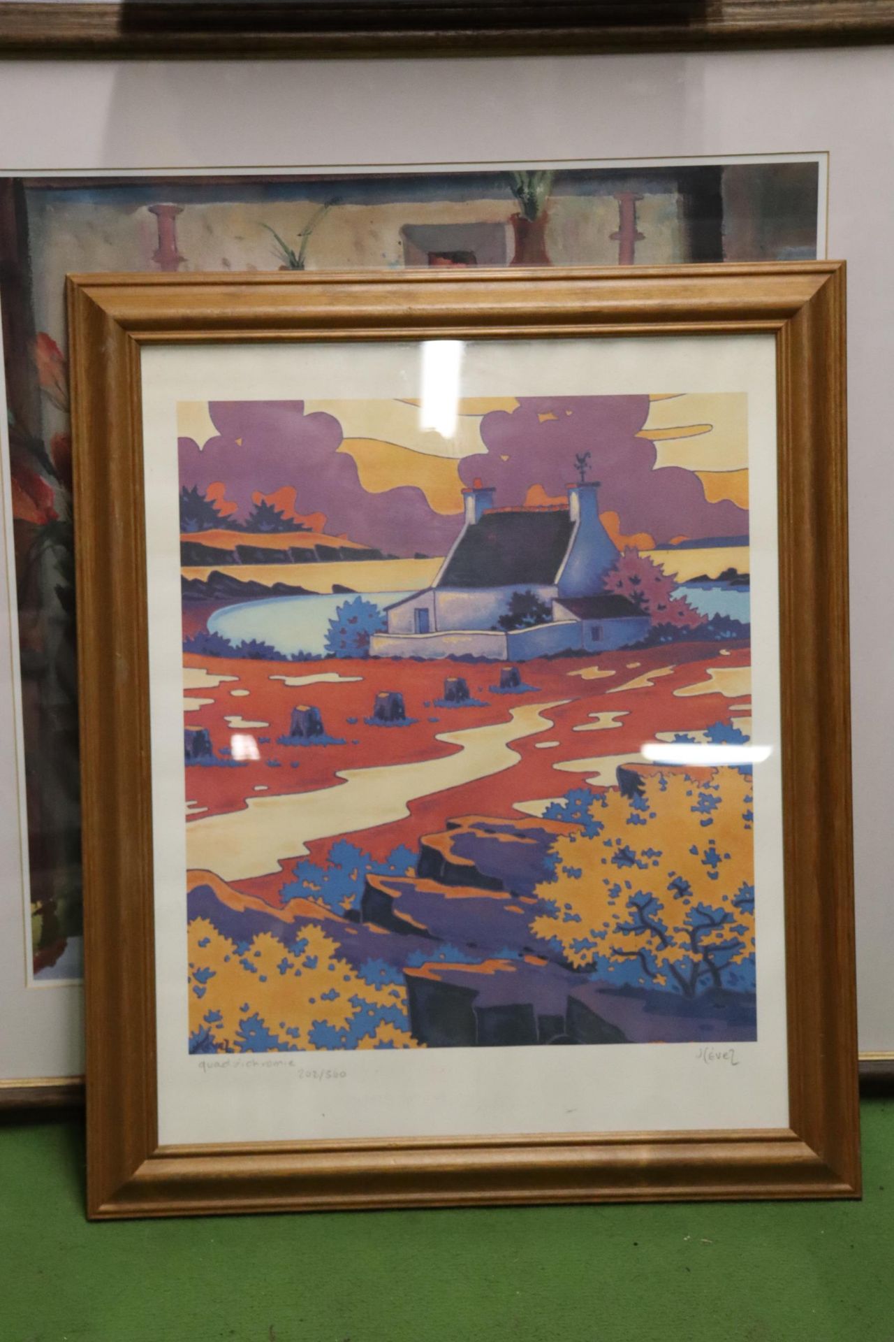 A LIMITED EDITION 202/500 FRAMED PRINT OF A COLOURFUL COUNTRYSIDE SCENE TOGETHER WITH A OPEN - Bild 2 aus 10