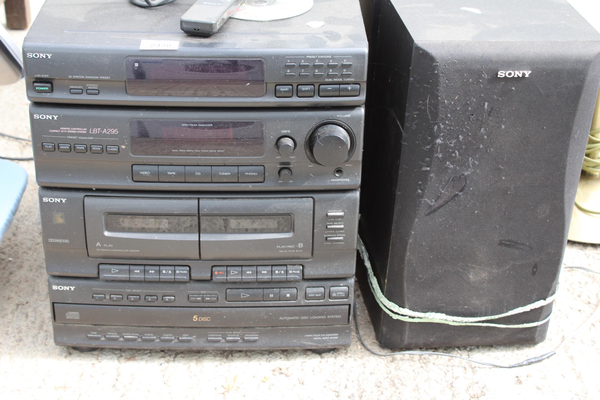 A SONY STEREO SYSTEM WITH A PAIR OF SPEAKERS - Image 2 of 2