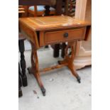 A YEW WOOD MINIATURE SOFA TABLE