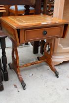 A YEW WOOD MINIATURE SOFA TABLE