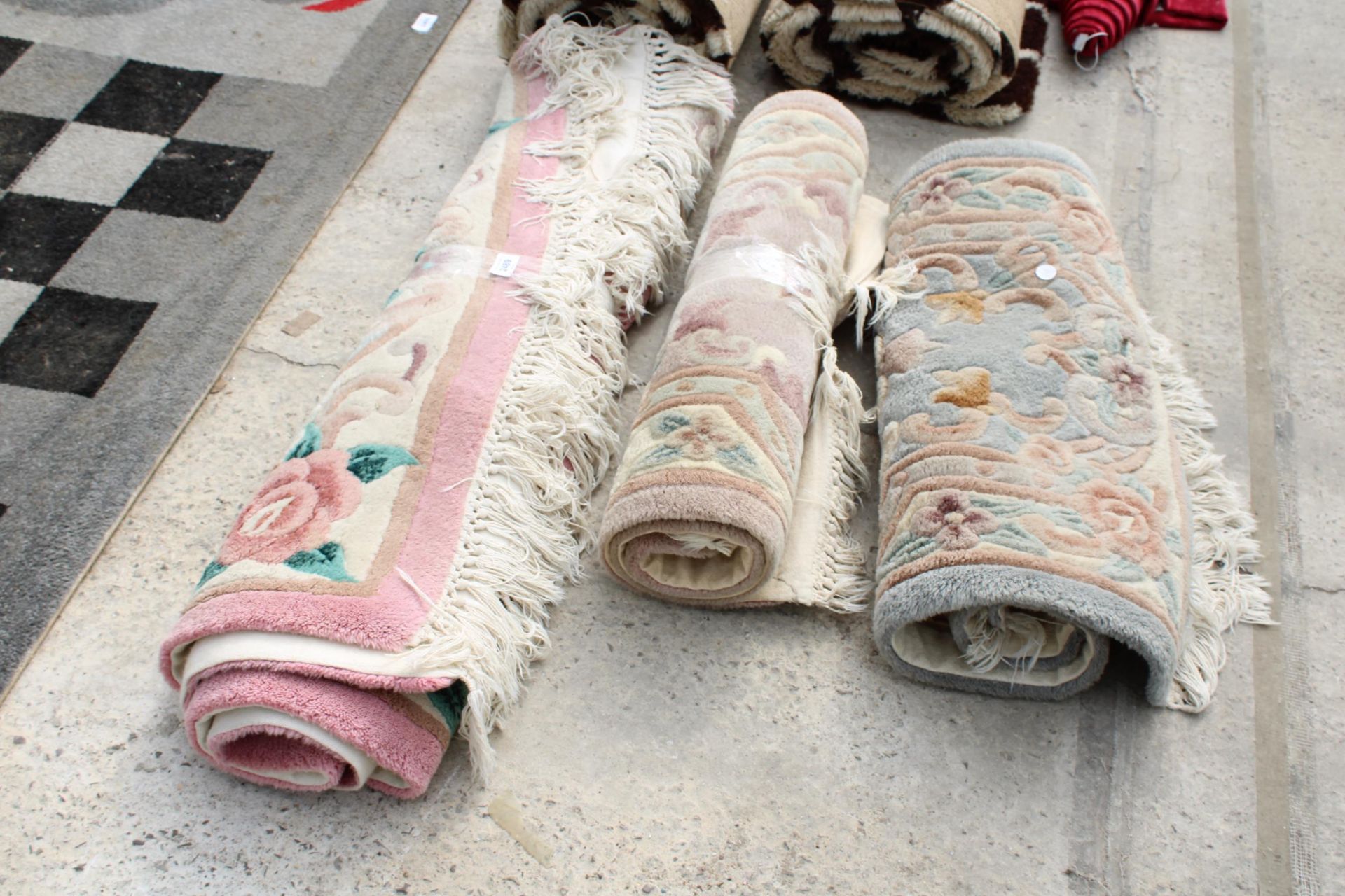 THREE VARIOUS SMALL RUGS - Image 2 of 2