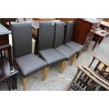 FOUR FAUX LEATHER MARKS AND SPENCER DINING CHAIRS