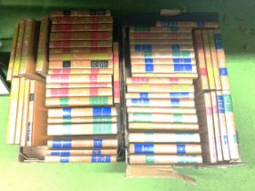 A FULL SET OF BRITANNICA GREAT HARDBACK BOOKS TO INCLUDE ARCHIMEDES, PLUTARCH, TOLSTOY AND MARX.